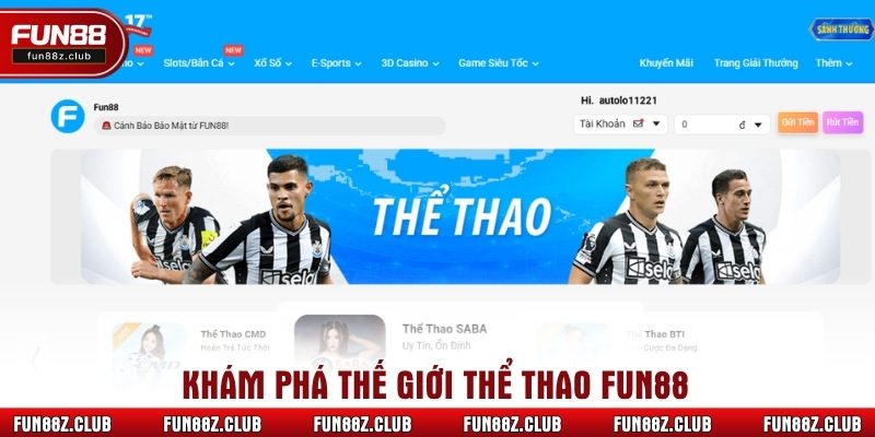 Khám phá thế giới thể thao Fun88